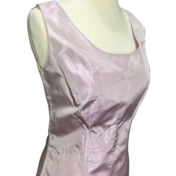 Vintage Beverly Mehl Sheath Dress 4 Light Purple Satin Coquette Feminine Classic - Picture 2 of 12